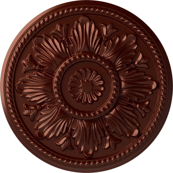 Ekena Millwork 18"OD x 1 3/4"P Edinburgh Ceiling Medallion (Fits Canopies up to 5 1/4"), Hand-Painted Antique Copper