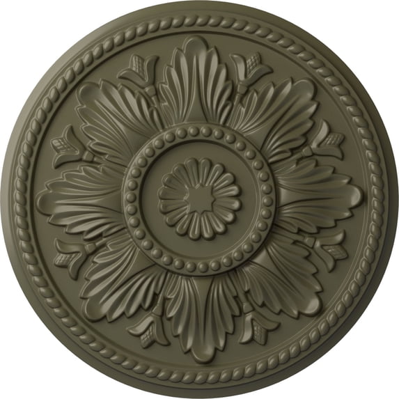 Ekena Millwork 18"OD x 1 3/4"P Edinburgh Ceiling Medallion (Fits Canopies up to 5 1/4"), Hand-Painted Painted Turtle