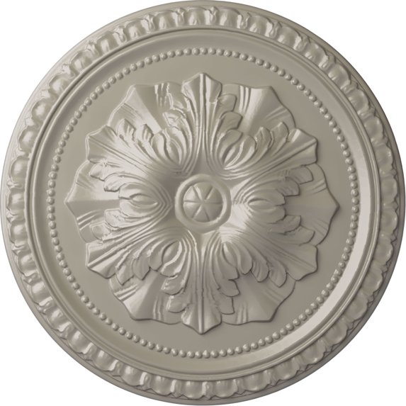 Ekena Millwork 18"OD x 1 3/8"P Richmond Ceiling Medallion (Fits Canopies up to 2 5/8"), Hand-Painted Pearl White