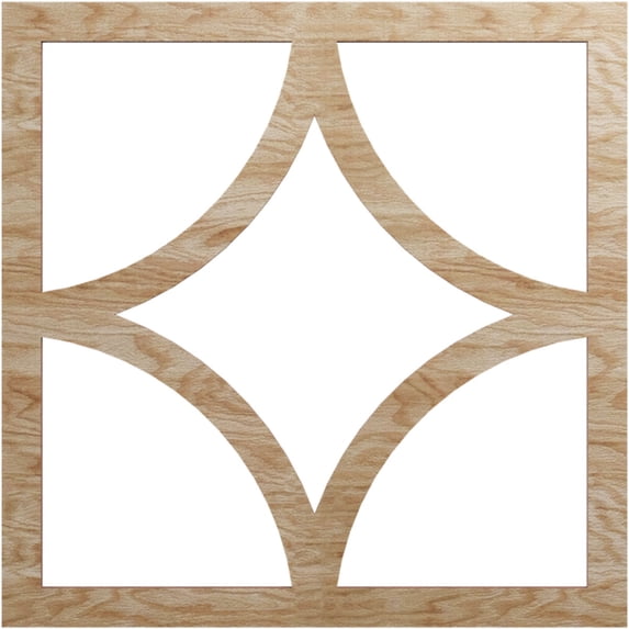 Ekena Millwork 18"OD x 11 1/2"ID x 1/4"T Statesman Wood Fretwork Pierced Ceiling Medallion, Red Oak