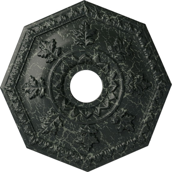 Ekena Millwork 18"OD x 3 1/2"ID x 1 1/2"P Nottingham Ceiling Medallion (Fits Canopies up to 4 5/8"), Hand-Painted Painted Turtle Crackle