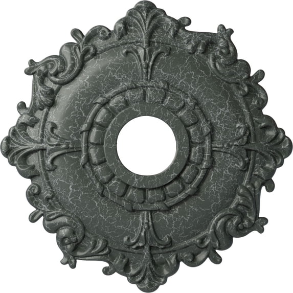 Ekena Millwork 18"OD x 3 1/2"ID x 1 1/2"P Riley Ceiling Medallion (Fits Canopies up to 4 5/8"), Hand-Painted Athenian Green Crackle
