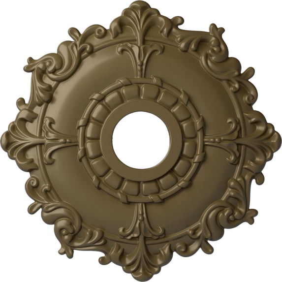 Ekena Millwork 18"OD x 3 1/2"ID x 1 1/2"P Riley Ceiling Medallion (Fits Canopies up to 4 5/8"), Hand-Painted Mississippi Mud