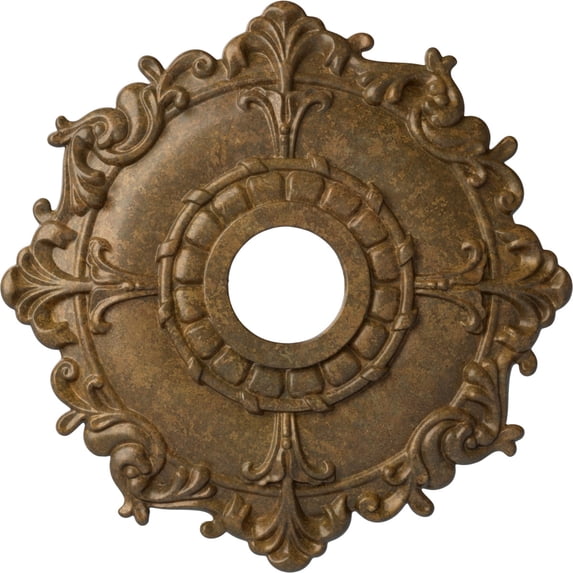 Ekena Millwork 18"OD x 3 1/2"ID x 1 1/2"P Riley Ceiling Medallion (Fits Canopies up to 4 5/8"), Hand-Painted Rubbed Bronze