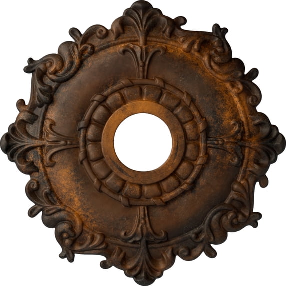 Ekena Millwork 18"OD x 3 1/2"ID x 1 1/2"P Riley Ceiling Medallion (Fits Canopies up to 4 5/8"), Hand-Painted Rust