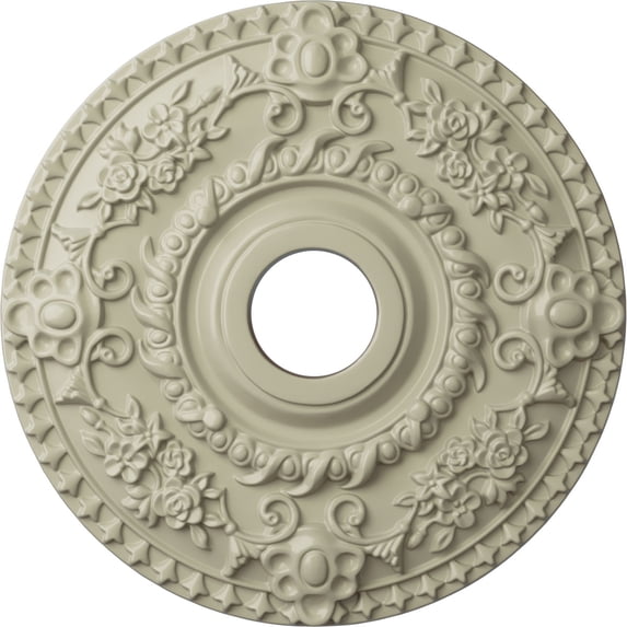 Ekena Millwork 18"OD x 3 1/2"ID x 1 1/2"P Rose Ceiling Medallion (Fits Canopies up to 7 1/4"), Hand-Painted Clear Yellow