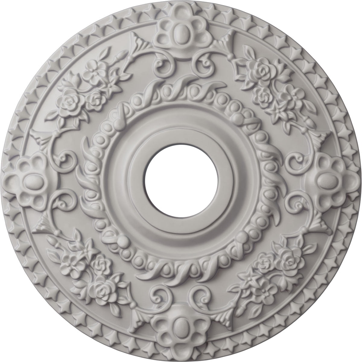 Ultra Pure White 18" Polyurethane Rose Ceiling Medallion