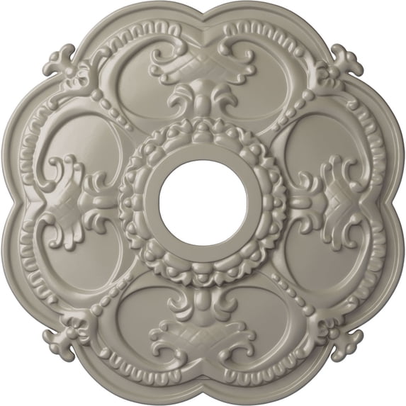 Ekena Millwork 18"OD x 3 1/2"ID x 1 1/2"P Rotherham Ceiling Medallion (Fits Canopies up to 3 1/2"), Hand-Painted Pearl White