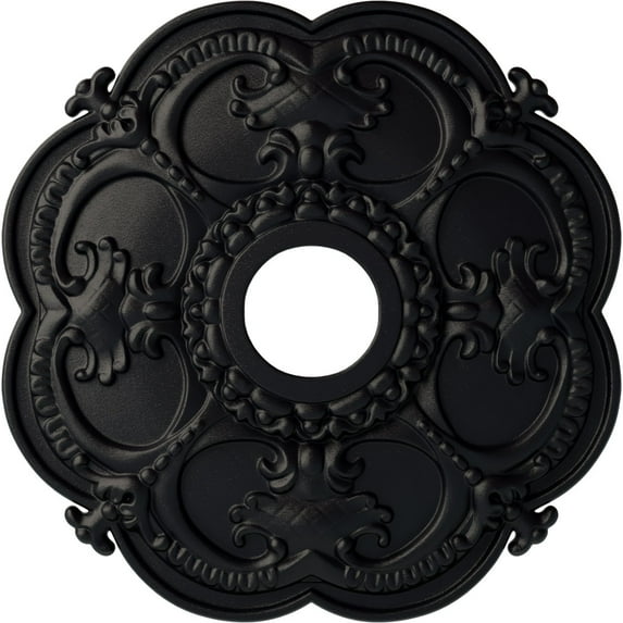 Ekena Millwork 18"OD x 3 1/2"ID x 1 1/2"P Rotherham Ceiling Medallion (Fits Canopies up to 3 1/2"), Hand-Painted Steel Gray