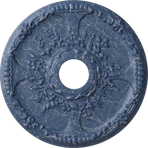 Ekena Millwork 18"OD x 3 1/2"ID x 1 3/8"P Antioch Ceiling Medallion (Fits Canopies up to 3 1/2"), Hand-Painted Americana Crackle