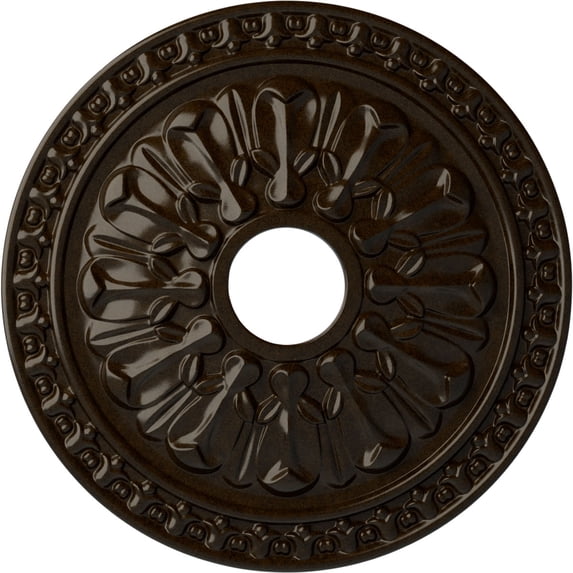 Ekena Millwork 18"OD x 3 1/2"ID x 1 3/8"P Warsaw Ceiling Medallion (Fits Canopies up to 3 1/2"), Hand-Painted Bronze