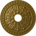 thumbnail image 1 of Ekena Millwork 18"OD x 3 1/2"ID x 1 3/8"P Warsaw Ceiling Medallion (Fits Canopies up to 3 1/2"), Hand-Painted Gold, 1 of 6