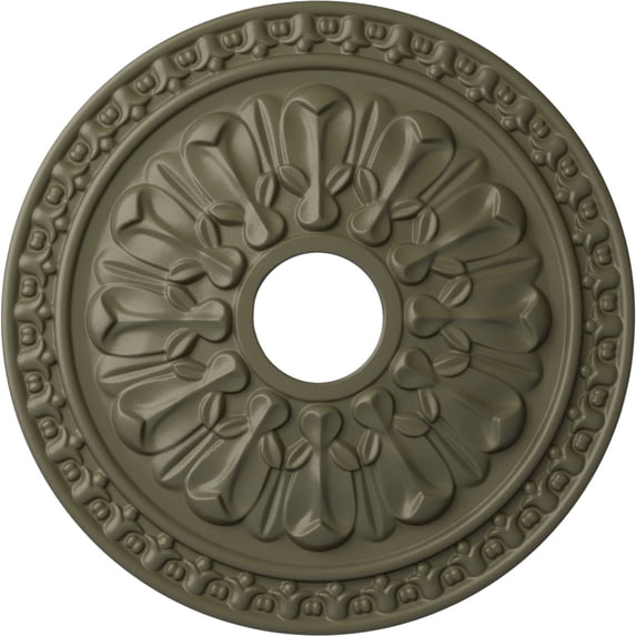 Ekena Millwork 18"OD x 3 1/2"ID x 1 3/8"P Warsaw Ceiling Medallion (Fits Canopies up to 3 1/2"), Hand-Painted Spartan Stone