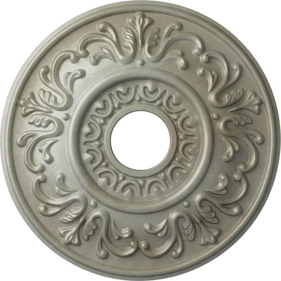 Ekena Millwork 18"OD x 3 1/2"ID x 1"P Valletta Ceiling Medallion (Fits Canopies up to 3 1/2"), Hand-Painted Flash Gold