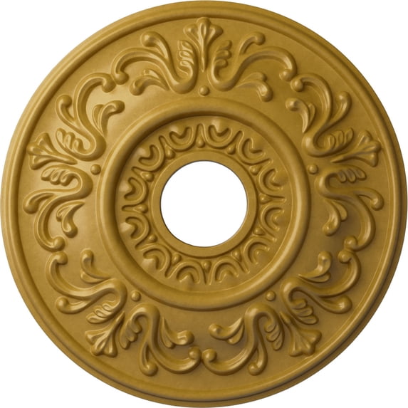 Ekena Millwork 18"OD x 3 1/2"ID x 1"P Valletta Ceiling Medallion (Fits Canopies up to 3 1/2"), Hand-Painted Iridescent Gold