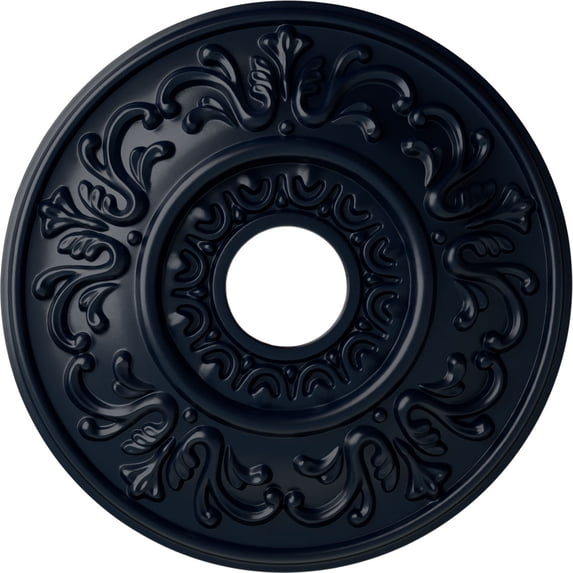 Ekena Millwork 18"OD x 3 1/2"ID x 1"P Valletta Ceiling Medallion (Fits Canopies up to 3 1/2"), Hand-Painted Midnight Dream