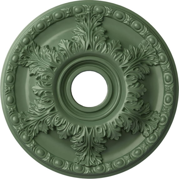 Ekena Millwork 18"OD x 3 1/2"ID x 2 1/2"P Granada Ceiling Medallion (Fits Canopies up to 6 5/8"), Hand-Painted Athenian Green