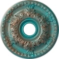 thumbnail image 1 of Ekena Millwork 18"OD x 3 1/2"ID x 2 1/2"P Granada Ceiling Medallion (Fits Canopies up to 6 5/8"), Hand-Painted Copper Green Patina, 1 of 5
