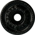 thumbnail image 1 of Ekena Millwork 18"OD x 3 1/2"ID x 2 1/2"P Granada Ceiling Medallion (Fits Canopies up to 6 5/8"), Hand-Painted Jet Black, 1 of 5