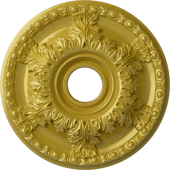 Ekena Millwork 18"OD x 3 1/2"ID x 2 1/2"P Granada Ceiling Medallion (Fits Canopies up to 6 5/8"), Hand-Painted Rich Gold