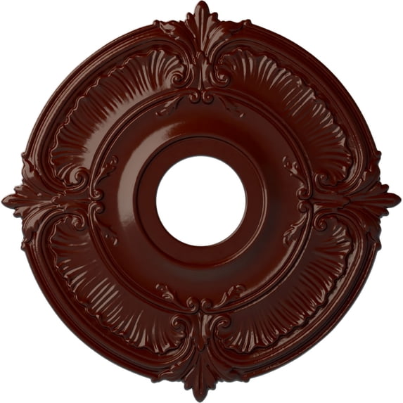 Ekena Millwork 18"OD x 4"ID x 5/8"P Attica Ceiling Medallion (Fits Canopies up to 5"), Hand-Painted Brushed Mahogany