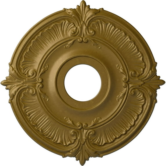 Ekena Millwork 18"OD x 4"ID x 5/8"P Attica Ceiling Medallion (Fits Canopies up to 5"), Hand-Painted Gold