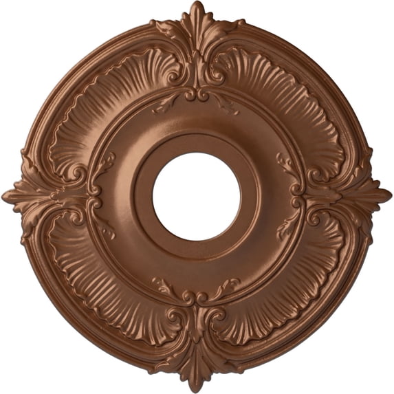 Ekena Millwork 18"OD x 4"ID x 5/8"P Attica Ceiling Medallion (Fits Canopies up to 5"), Hand-Painted Polished Copper