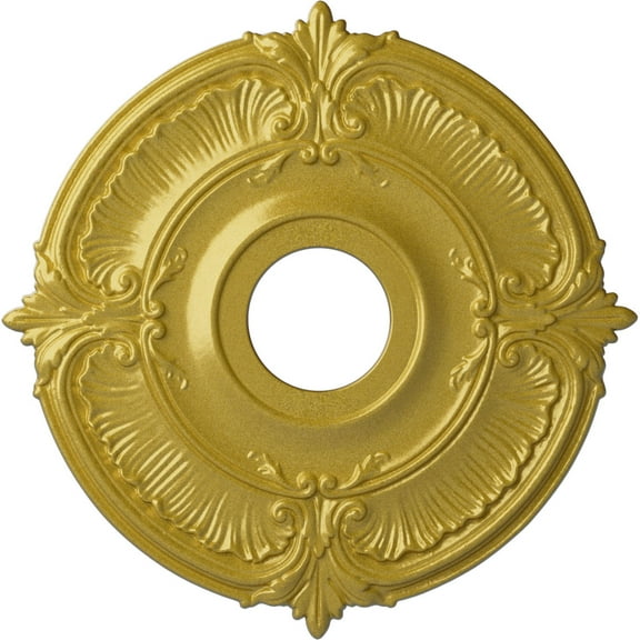 Ekena Millwork 18"OD x 4"ID x 5/8"P Attica Ceiling Medallion (Fits Canopies up to 5"), Hand-Painted Rich Gold