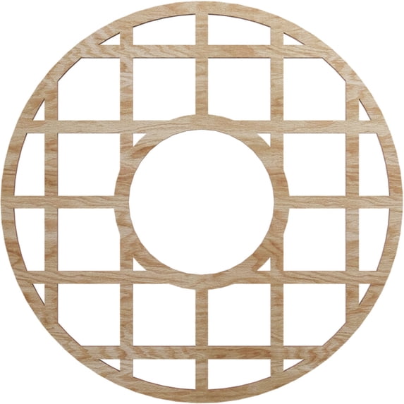 Ekena Millwork 18"OD x 6 1/2"ID x 1/4"T O'Neal Wood Fretwork Pierced Ceiling Medallion, Red Oak