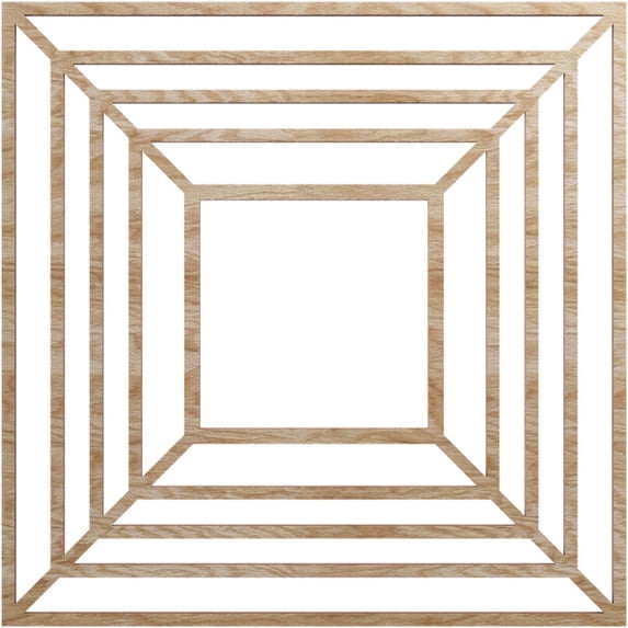 Ekena Millwork 18"OD x 6 5/8"ID x 1/4"T Raven Wood Fretwork Pierced Ceiling Medallion, Red Oak