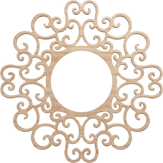 Ekena Millwork 18"OD x 6 7/8"ID x 1/4"T Reims Wood Fretwork Pierced Ceiling Medallion, Alder