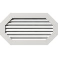 thumbnail image 1 of Ekena Millwork 18"W x 14"H Horizontal Elongated Octagon (23"W x 19"H Frame Size) Functional, PVC Gable Vent with 1" x 4" Flat Trim Frame, 1 of 14
