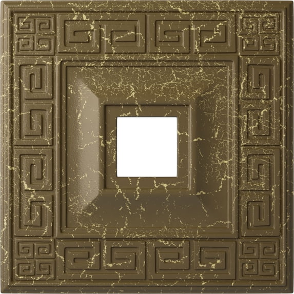 Ekena Millwork 18"W x 18"H x 3 1/2"ID x 1 1/8"P Eris Ceiling Medallion (Fits Canopies up to 9 7/8"), Hand-Painted Mississippi Mud Crackle