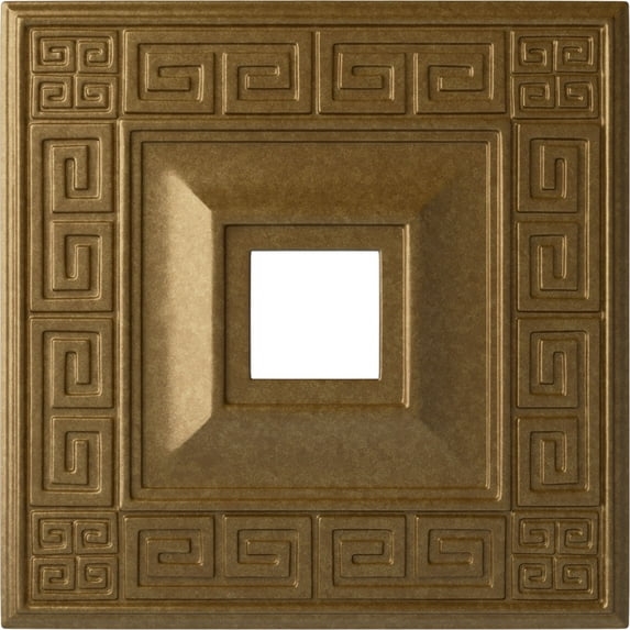 Ekena Millwork 18"W x 18"H x 3 1/2"ID x 1 1/8"P Eris Ceiling Medallion (Fits Canopies up to 9 7/8"), Hand-Painted Pale Gold