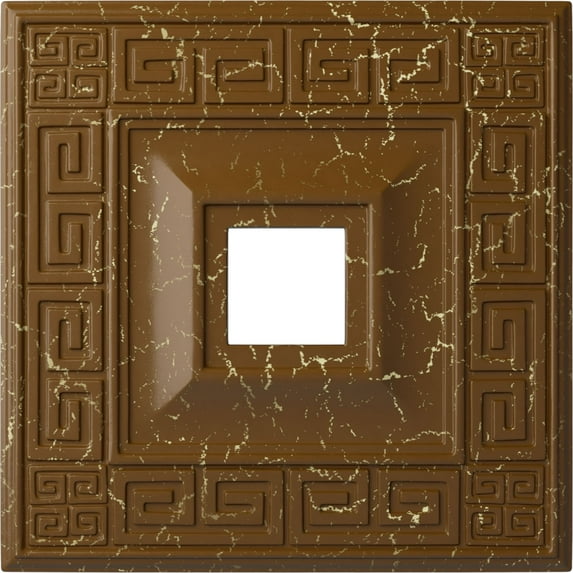 Ekena Millwork 18"W x 18"H x 3 1/2"ID x 1 1/8"P Eris Ceiling Medallion (Fits Canopies up to 9 7/8"), Hand-Painted Smokey Topaz Crackle