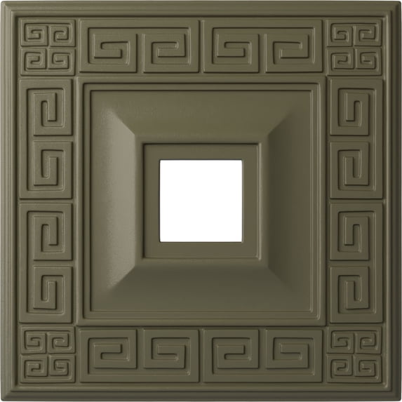 Ekena Millwork 18"W x 18"H x 3 1/2"ID x 1 1/8"P Eris Ceiling Medallion (Fits Canopies up to 9 7/8"), Hand-Painted Spartan Stone