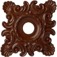 thumbnail image 1 of Ekena Millwork 18"W x 18"H x 3 1/4"ID x 1 1/2"P Crawley Ceiling Medallion (Fits Canopies up to 6 3/4"), Hand-Painted Burnished Mahogany Crackle, 1 of 5