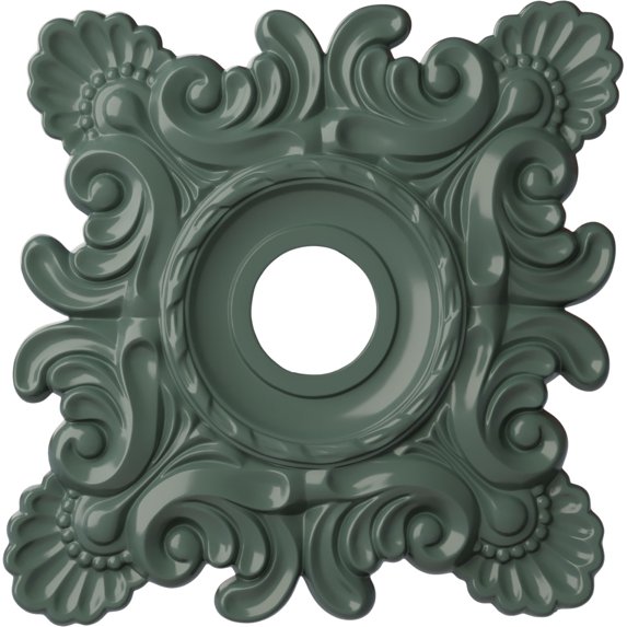 Ekena Millwork 18"W x 18"H x 3 1/4"ID x 1 1/2"P Crawley Ceiling Medallion (Fits Canopies up to 6 3/4"), Hand-Painted Cloud Burst