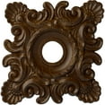 thumbnail image 1 of Ekena Millwork 18"W x 18"H x 3 1/4"ID x 1 1/2"P Crawley Ceiling Medallion (Fits Canopies up to 6 3/4"), Hand-Painted Root Beer Crackle, 1 of 5