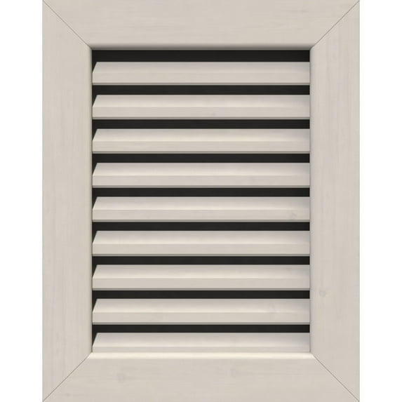 Ekena Millwork 18"W x 24"H Rectangle Gable Vent (23"W x 29"H Frame Size): Primed, Functional, Smooth Pine Gable Vent w/ 1" x 4" Flat Trim Frame