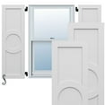 thumbnail image 1 of Ekena Millwork 18"W x 26"H EnduraCore Composite Center Circle Arts & Crafts Shutters, White (Per Pair - Hardware Not Included), 1 of 5