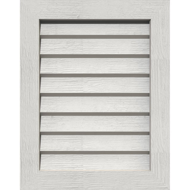 Ekena Millwork 18"W x 32"H Rectangle Gable Vent (23"W x 37"H Frame Size): Primed, Non-Functional, Rough Sawn Western Red Cedar Gable Vent w/ Decorative Face Frame
