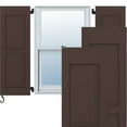 thumbnail image 1 of Ekena Millwork 18"W x 34"H Americraft Two Equal Raised Panel Exterior Real Wood Shutters (Per Pair), Raisin Brown, 1 of 10