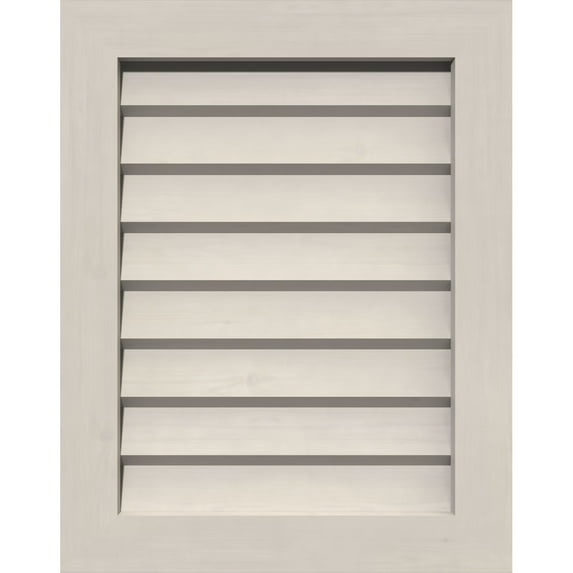 Ekena Millwork 18"W x 34"H Rectangle Gable Vent (23"W x 39"H Frame Size): Primed, Non-Functional, Smooth Pine Gable Vent w/ Decorative Face Frame