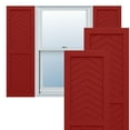 thumbnail image 1 of Ekena Millwork 18"W x 46"H True Fit PVC Two Panel Chevron Modern Style Fixed Mount Shutters, Fire Red (Per Pair - Hardware Not Included), 1 of 9