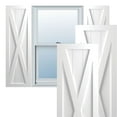 thumbnail image 1 of Ekena Millwork 18"W x 55"H True Fit PVC Single X-Board Farmhouse Fixed Mount Shutters, White (Per Pair - Hardware Not Included), 1 of 8