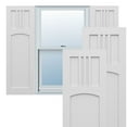 thumbnail image 1 of Ekena Millwork 18"W x 56"H True Fit PVC San Miguel Mission Style Fixed Mount Shutters, White (Per Pair - Hardware Not Included), 1 of 9