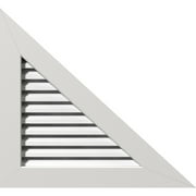 Ekena Millwork 18"W x 7 1/2"H Right Triangle Gable Vent - Right Side (31 1/2"W x 13 1/8"H Frame Size) 5/12 Pitch Functional, PVC Gable Vent with 1" x 4" Flat Trim Frame