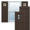 thumbnail image 1 of Ekena Millwork 18"W x 70"H True Fit PVC San Antonio Mission Style Fixed Mount Shutters, Raisin Brown (Per Pair - Hardware Not Included), 1 of 9