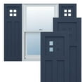 thumbnail image 1 of Ekena Millwork 18"W x 74"H True Fit PVC San Antonio Mission Style Fixed Mount Shutters, Starless Night Blue (Per Pair - Hardware Not Included), 1 of 9